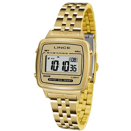 Relógio Feminino Lince Digital Sdph041l Bckx Dourado