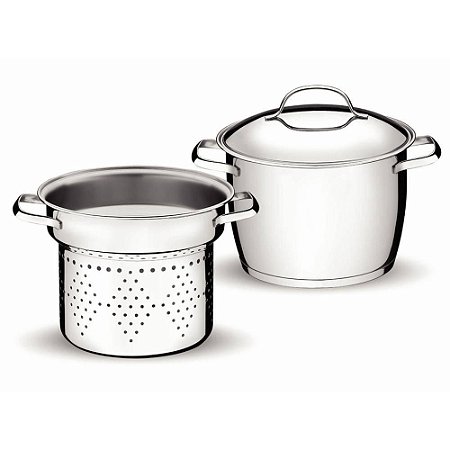 Jogo Cozi-Pasta Tramontina Allegra Fundo Triplo 2Pç Aço Inox