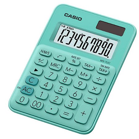 Calculadora Casio de Mesa 10 Dígitos MS-7UC-GN - Verde