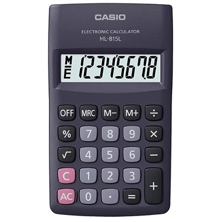 Calculadora Casio de Bolso HL-815L-BK - Preta