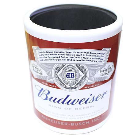 Porta Lata Doctor Cooler em Alumínio Budweiser - Vermelha