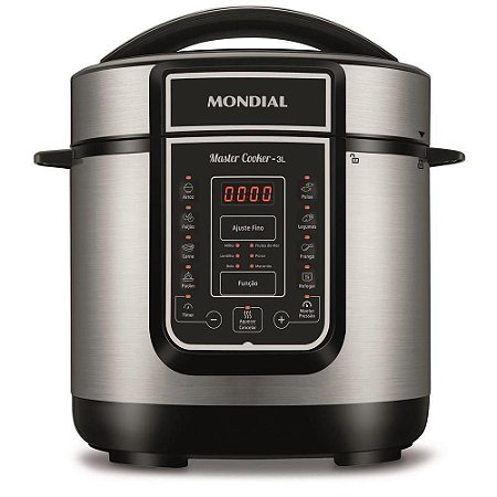 Panela de Pressão Elétrica Digital 3L PE-40 Preto/Inox - 127V