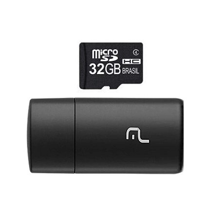 Cartão de Memória Micro SD Multilaser 32GB Adapt USB MC163