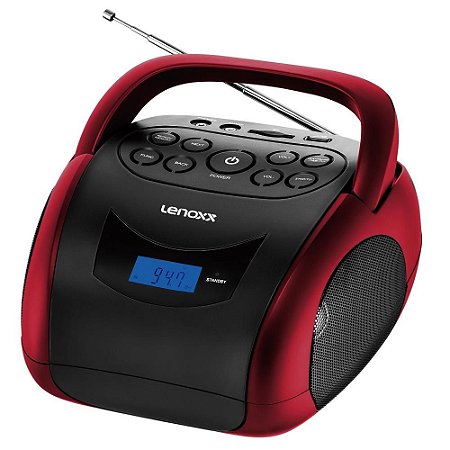 Boombox Lenoxx Bluetooth 4W SD BD150 Vermelho - Bivolt