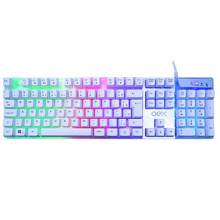 Teclado USB OEX Prismatic TC205 ABNT2 - Branco