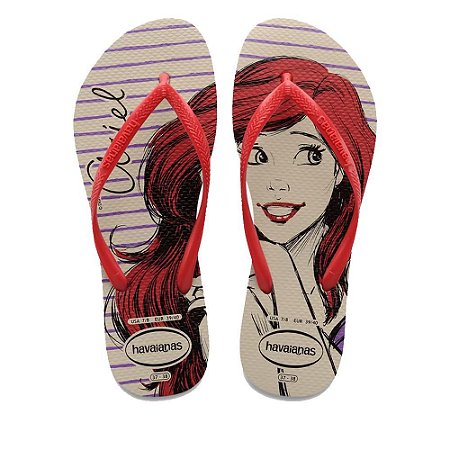 Chinelo Havaianas Slim Princesas Bege/Vermelho - 35/36
