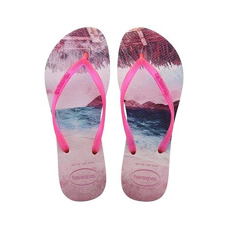 Chinelo Havaianas Slim Paisage Candy Pink - 41/42