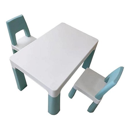 Conjunto Brinqway Mesa + 2 Cadeiras Azul - BW090AZ