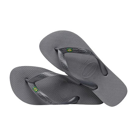Chinelo Havaianas Brasil Cinza Aço - 39/40