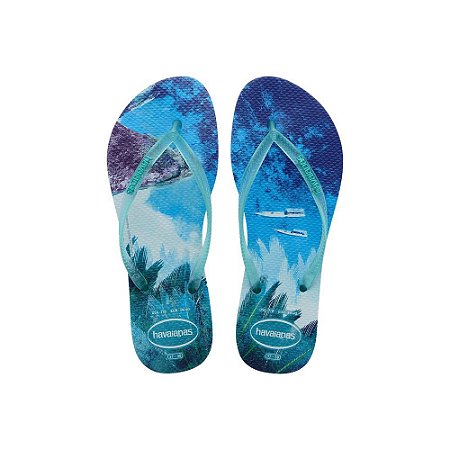 Chinelo Havaianas Slim Paisage Azul Céu - 35/36