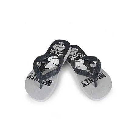 Chinelo Havaianas Top Disney Mickey Mouse Cinza Gelo - 27/28