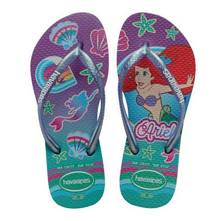 Chinelo Havaianas Kids Slim Princess Lilás Calmo - 27/28