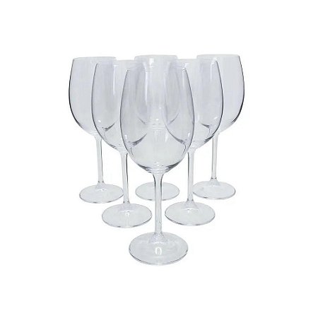 Conjunto de 6 Taças para Vinho de Cristal Bohemia - 4S032/450