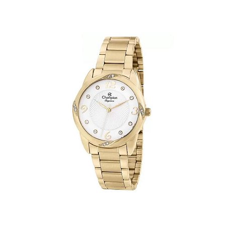 Kit Relógio Feminino Champion CN25734W Analógico - Dourado
