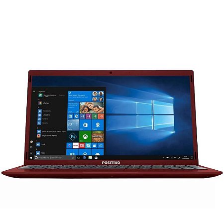 Notebook Positivo Q464C Intel Atom 4GB/64GB - Vermelho