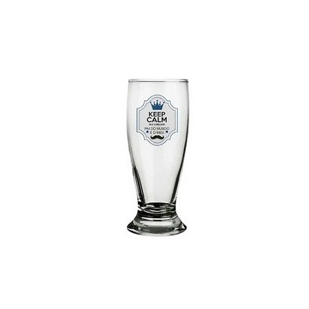Copo Pilsen Catuaí Keep Calm Melhor Pai do Mundo Azul 200ml