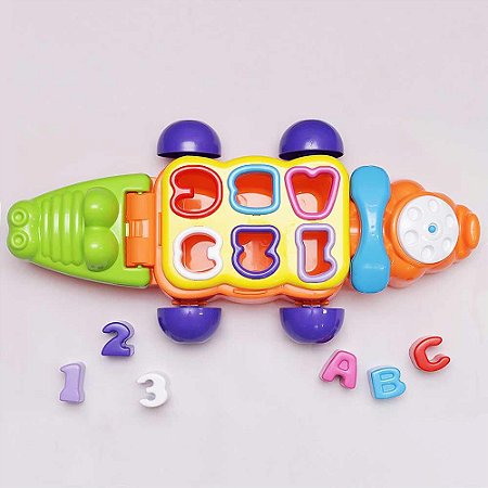 Brinquedo Jacaré Didático Tateti Calesita Ref.707 - Laranja