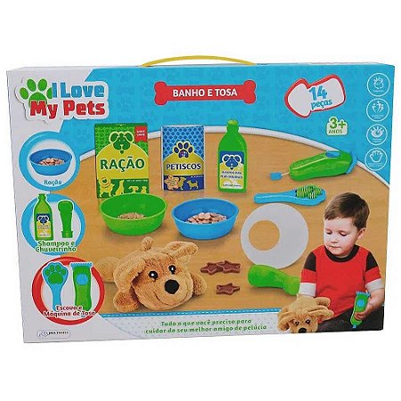 Brinquedo I Love My Pets Banho e Tosa Multikids - BR1217