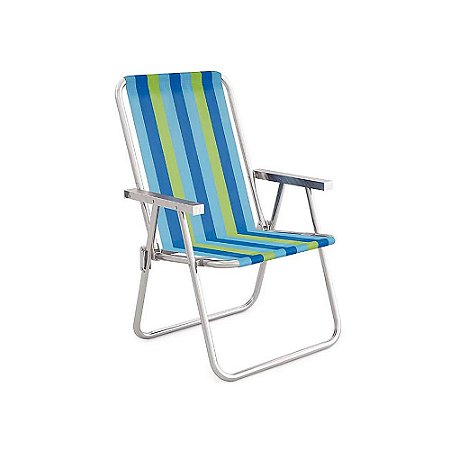 Cadeira Alta Mor Conforto Total Azul/Verde Alumínio Ref.2136