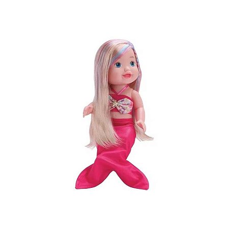 Boneca My Little Collection Sereia Divertoys Ref.8040 Rosa