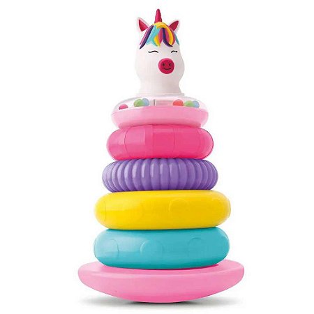 Brinquedo Pirâmide de Argolas Divertoys Ref.8176 Unicórnio