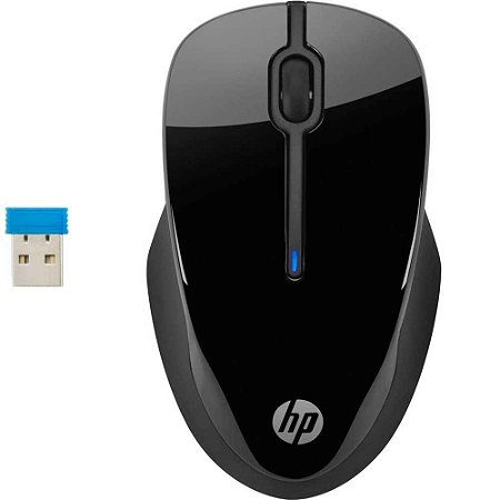 Mouse Wireless HP 250 Sem Fio 1600DPI USB - Preto