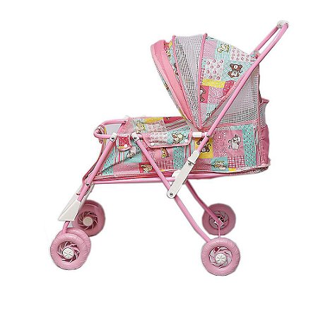 Carrinho Para Boneca Luxo Mep Kids Ref.B7 Rosa Ovelha