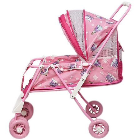 Carrinho Para Boneca Luxo Mep Kids Ref.B7 Rosa Castelo