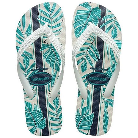 Chinelo Havaianas Aloha Branco e Azul - 45/46