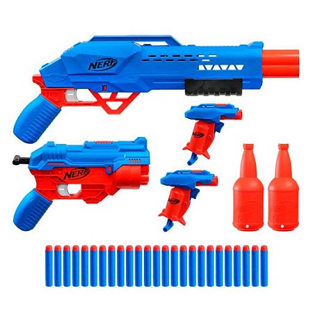 Brinquedo Nerf Alpha Strike Kit Missão Secreta 31Pçs Hasbro