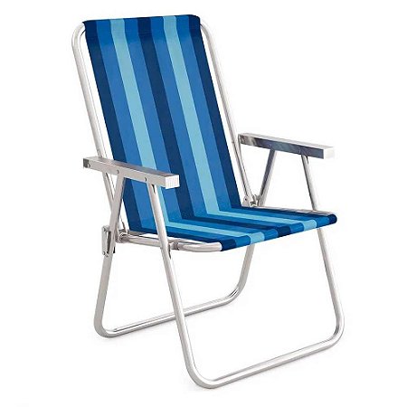Cadeira Alta Mor Azul Claro/Azul Escuro Alumínio Ref.2136