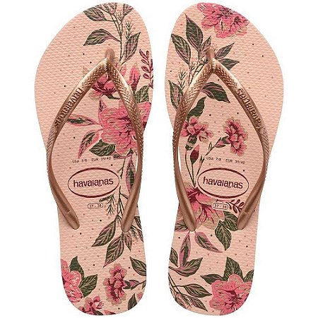 Chinelo Havaianas Slim Organic Rosa Ballet/Dourado - 39/40