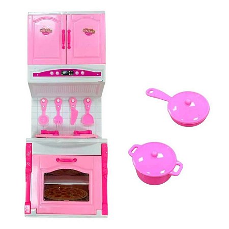 Brinquedo Mini Cozinha Com Acessórios Importway Rosa - BW163