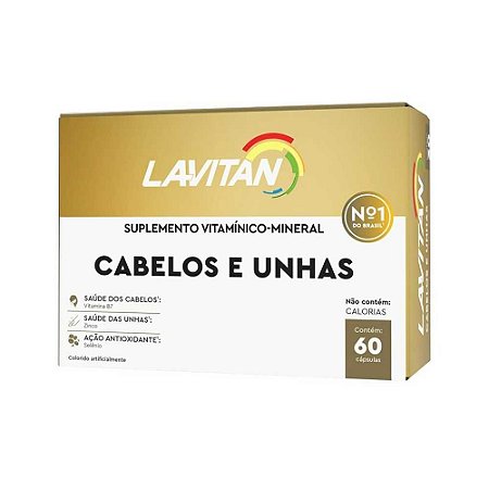 Suplemento Vitamínico Mineral Lavitan Cabelos e Unhas 60 Cápsulas