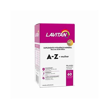 Suplemento Vitamínico Mineral Lavitan A-Z Mulher Ácido Fólico