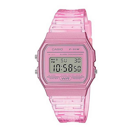 Relógio Feminino Casio Digital F-91WS-4DF-SC Rosa