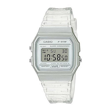Relógio Feminino Casio Digital F-91WS-7DF-SC Branco