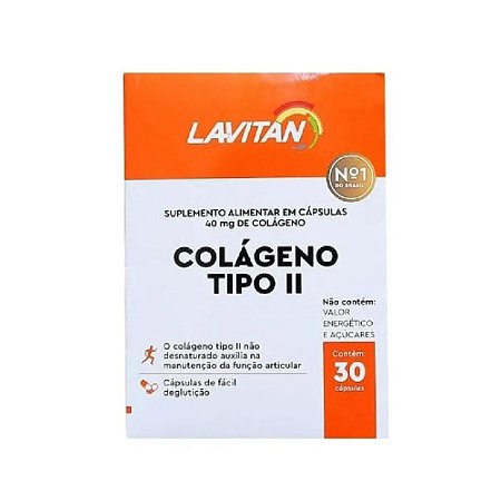 Suplemento Alimentar Lavitan Colágeno Tipo II -  30 Cápsulas