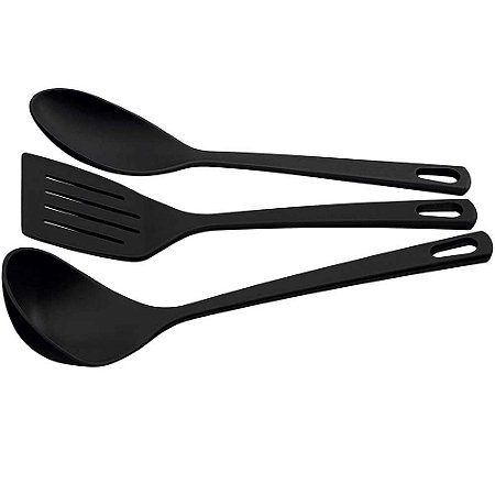 Jogo de Utensílios Tramontina 3Pçs Ref.25099/014 Preto