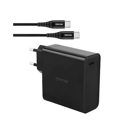 Carregador Para Notebooks Via USB-C 65W Geonav - CH65WPDBK