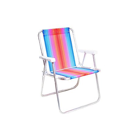 Cadeira Alta Mor Vermelho e Azul Alumínio Ref.2101