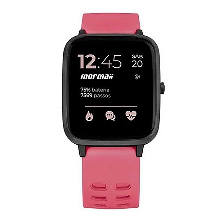 Smartwatch Mormaii Bluetooth MOLIFEAG/8R - Preto/Rosa