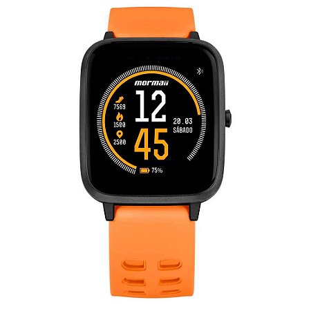 Smartwatch Mormaii Bluetooth MOLIFEAK/8L - Preto/Laranja