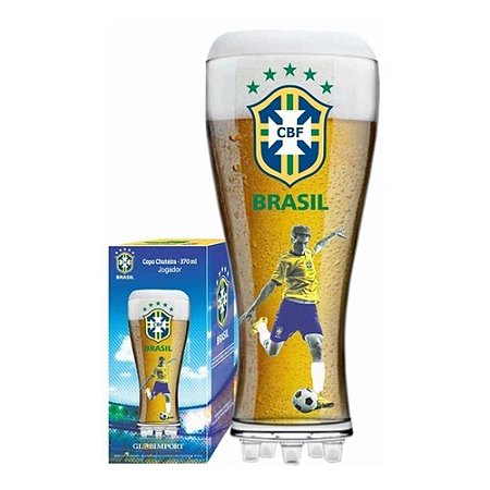 Copo P/ Cerveja Chuteira 370ml Globimport - Jogador Brasil