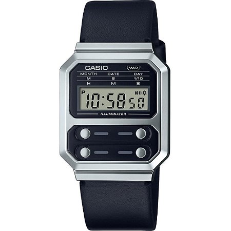 Relógio Unissex Casio Digital A-100WEL-1ADF-SC Prata