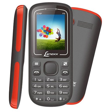 Celular Dual Chip Bluetooth Lenoxx CX904A - Preto/Vermelho