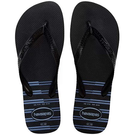 Chinelo Havaianas Top Basic Preto/Azul - 37/38