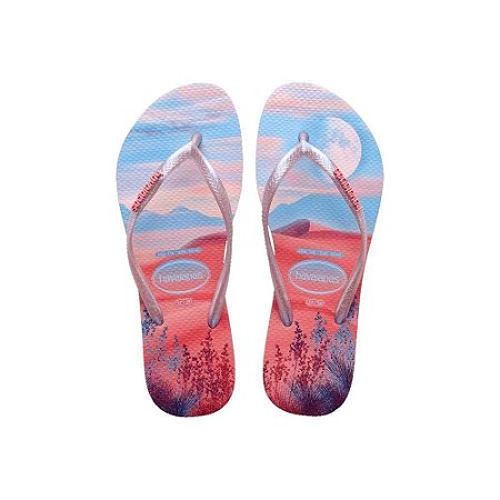 Chinelo Havaianas Slim Paisage Rosa Macaron - 39/40