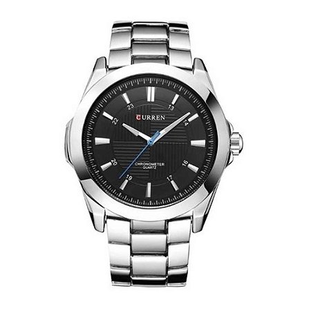 Relógio Masculino Curren Analogico 8109 GN50009 Prata/Preto