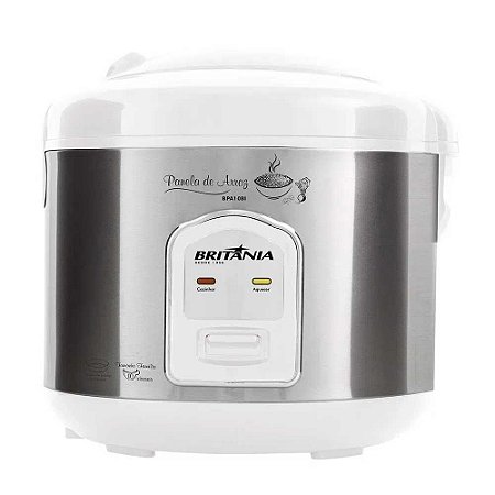 Panela Elétrica de Arroz Britânia BPA10BI Branco/Inox - 127V